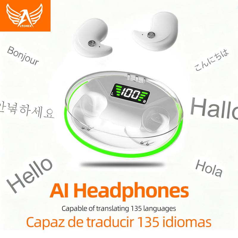 Fone Bluetooth TWS confortável para dormir com estojo e display LED da Vapto